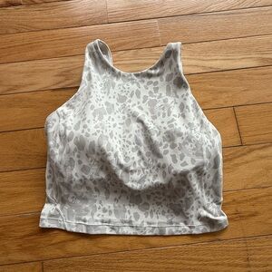 lululemon athletica Light Gray Animal-Print High-Neck Crop Tank